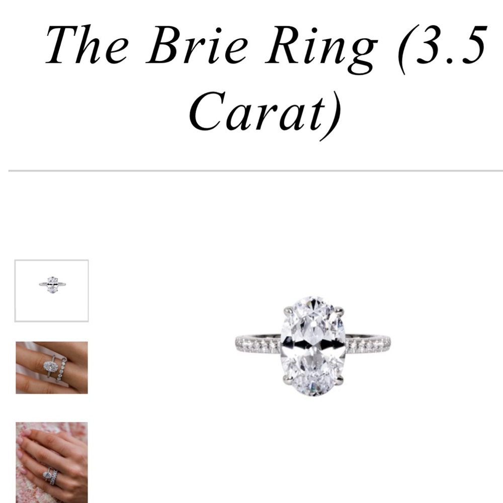 Everly Brilliant White Oval CZ Solitaire Ring with Silver Band